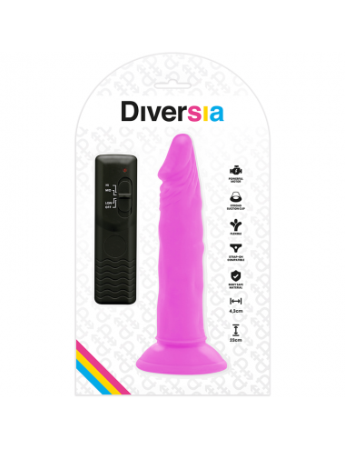 DIVERSIA - FLEXIBLE VIBRATING DILDO PURPLE 23 CM -O- 4.3 CM