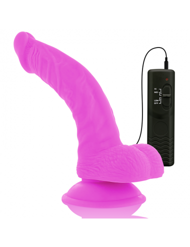 DIVERSIA - FLEXIBLE VIBRATING DILDO PURPLE 21.5 CM -O- 4.5 CM
