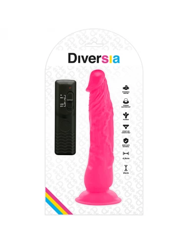 DIVERSIA - FLEXIBLE VIBRATING DILDO PINK 21 CM -O- 4.9 CM