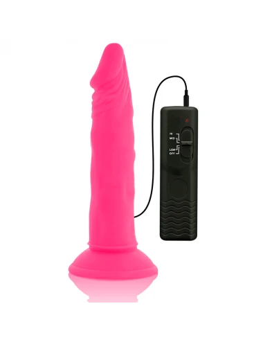 DIVERSIA - FLEXIBLE VIBRATING DILDO PINK 23 CM -O- 4.3 CM