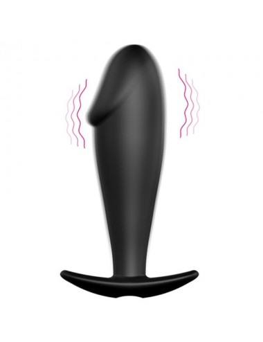 PRETTY LOVE - SILICONE ANAL PLUG PENIS FORM AND 12 VIBRATION MODES BLACK