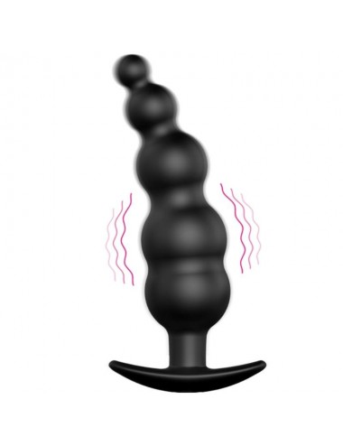 PRETTY LOVE - ANAL PLUG SILICONE EXTRA STIMULATION AND 12 VIBRATION MODES BLACK REMOTE CONTROL