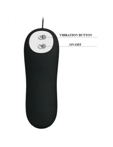 PRETTY LOVE - ANAL PLUG ANCHOR FORM SILICONE 12 VIBRATION MODES BLACK