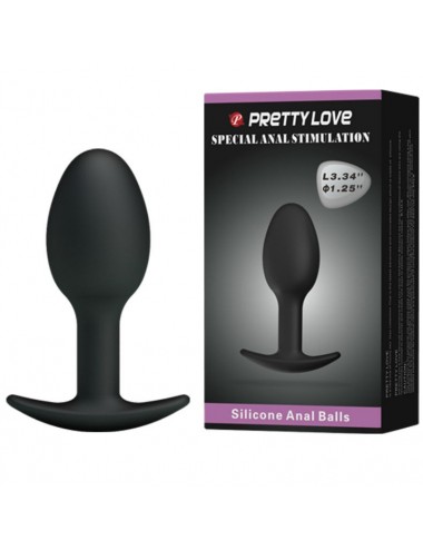 PRETTY LOVE ERGONOMIC SILICONE ANAL PLUG ANCHOR DESIGN 6.5 CM BLACK