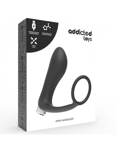 ADDICTED TOYS - PROSTATIC VIBRATOR RECHARGEABLE MODEL 1 - BLACK