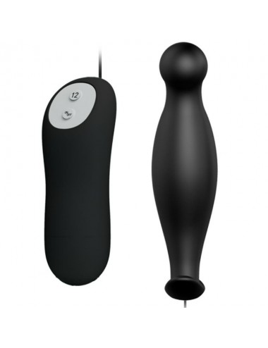 PRETTY LOVE - SILICONE ANAL PLUG 12 VIBRATION MODES BLACK