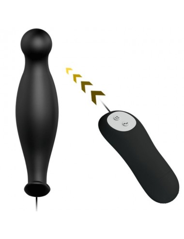 PRETTY LOVE - SILICONE ANAL PLUG 12 VIBRATION MODES BLACK