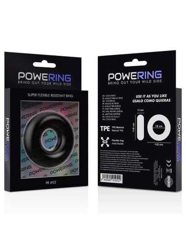 POWERING - SUPER FLEXIBLE AND RESISTANT PENIS RING 4.5CM BLACK