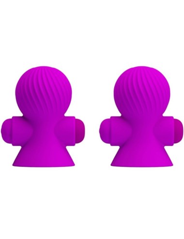 PRETTY LOVE STIMULATING NIPPLE SUCKERS 12 MODES OF VIBRATION PURPLE