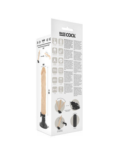 BASECOCK - REALISTIC VIBRATOR REMOTE CONTROL FLESH 21 CM -O- 4 CM