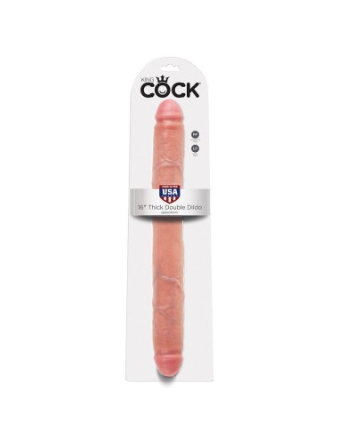 KING COCK THICK DOUBLE DILDO FLESH 40.6 CM