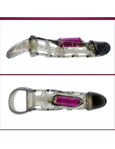 BAILE - PENIS EXTENSION SLEEVE WITH VIBRATION AND STRAP 13.5 CM