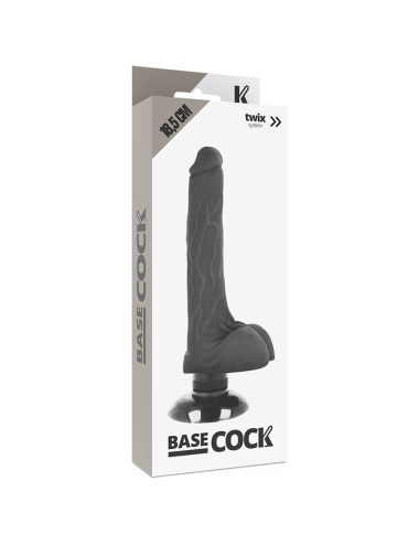 BASECOCK - REALISTIC VIBRATOR 2-1 BLACK 18.5 CM -O- 4 CM