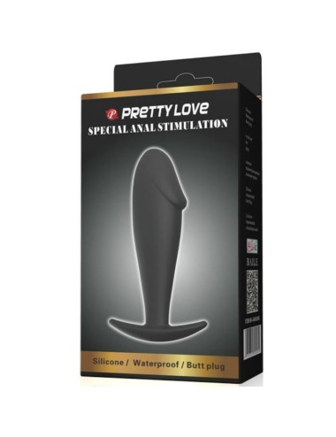 PRETTY LOVE - ANAL PLUG SILICONE PENIS FORM BLACK