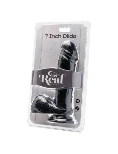 GET REAL - DILDO 18 CM WITH BALLS BLACK