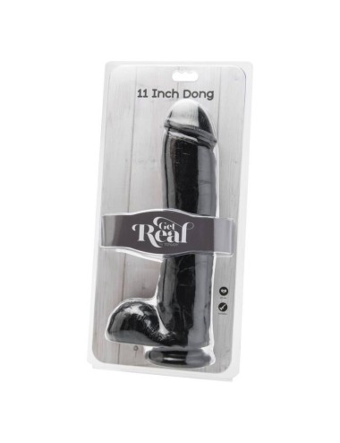 GET REAL - DILDO 28 CM WITH BALLS BLACK