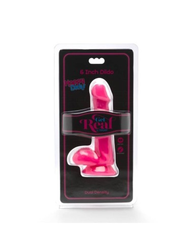 GET REAL - HAPPY DICKS DILDO 12 CM BALLS PINK