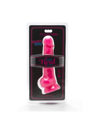 GET REAL - HAPPY DICKS 19 CM WITH BALLS PINK