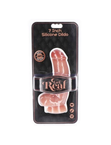 GET REAL - SILICONE DILDO 18 CM W BALLS SKIN