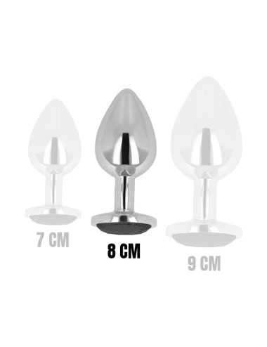 OHMAMA ANAL PLUG METAL BLACK 8 CM