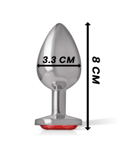 INTENSE - METAL ANAL PLUG WITH RED GLASS SIZE M