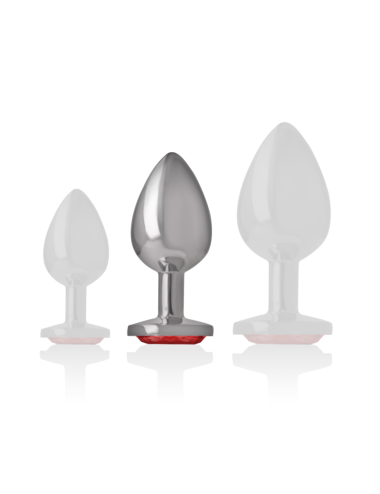 INTENSE - METAL ANAL PLUG WITH RED GLASS SIZE M