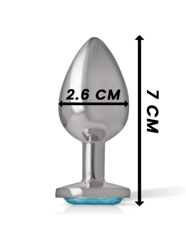 INTENSE - METAL ALUMINUM ANAL PLUG HEART BLUE SIZE S
