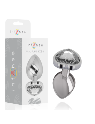 INTENSE - METAL ALUMINUM ANAL PLUG HEART WHITE SIZE S