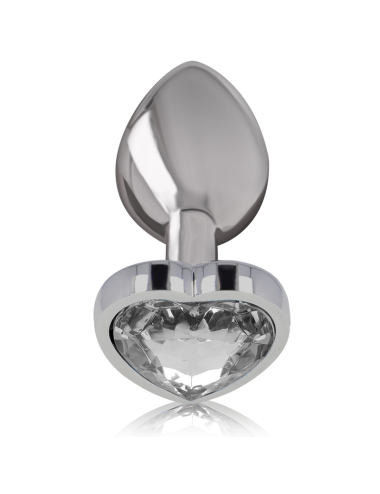 INTENSE - METAL ALUMINUM ANAL PLUG HEART WHITE SIZE S