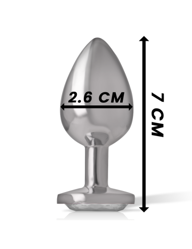 INTENSE - METAL ALUMINUM ANAL PLUG HEART WHITE SIZE S