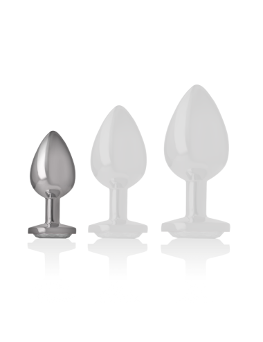 INTENSE - METAL ALUMINUM ANAL PLUG HEART WHITE SIZE S