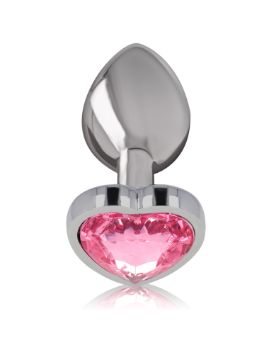 INTENSE - METAL ALUMINUM ANAL PLUG HEART PINK SIZE M