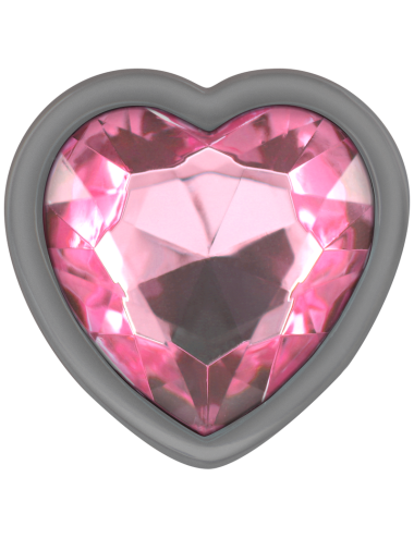INTENSE - METAL ALUMINUM ANAL PLUG HEART PINK SIZE M