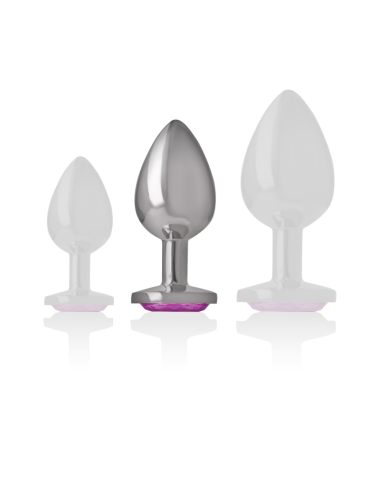 INTENSE - METAL ALUMINUM ANAL PLUG HEART PINK SIZE M