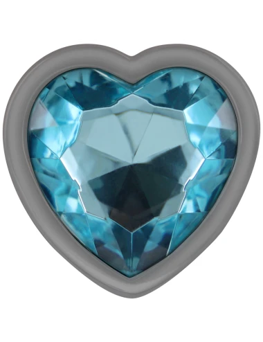 INTENSE - METAL ALUMINUM ANAL PLUG HEART BLUE SIZE M