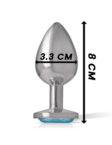 INTENSE - METAL ALUMINUM ANAL PLUG HEART BLUE SIZE M