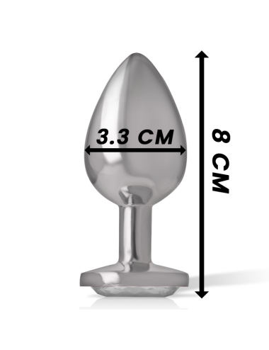 INTENSE - METAL ALUMINUM ANAL PLUG HEART WHITE SIZE M