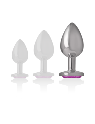 INTENSE - METAL ALUMINUM ANAL PLUG HEART PINK SIZE L
