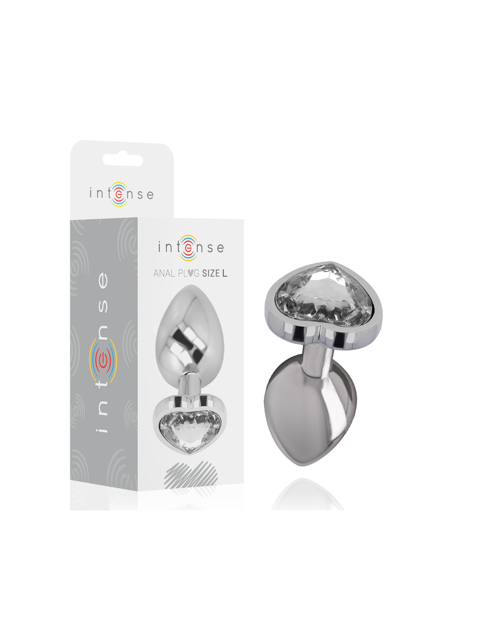 INTENSE - METAL ALUMINUM ANAL PLUG HEART WHITE SIZE L INTENSE - METAL ALUMINUM ANAL PLUG HEART WHITE SIZE L