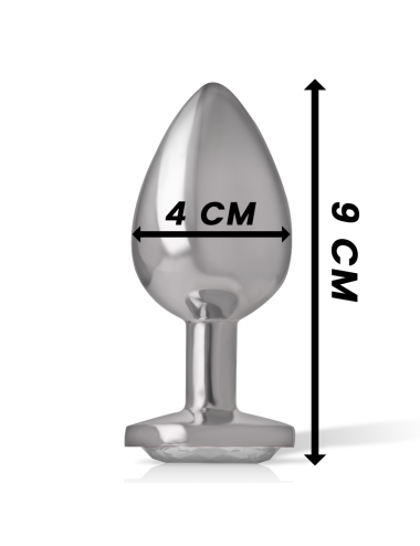 INTENSE - METAL ALUMINUM ANAL PLUG HEART WHITE SIZE L