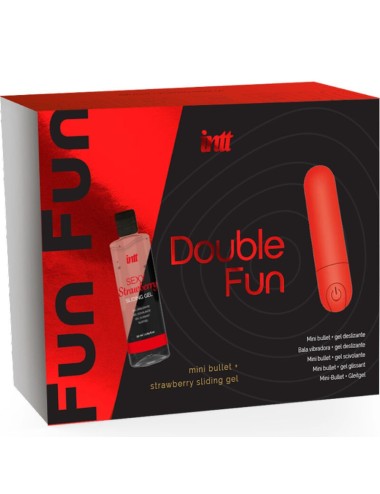 INTT - DOUBLE FUN KIT WITH VIBRATING BULLET AND STRAWBERRY MASSAGE GEL