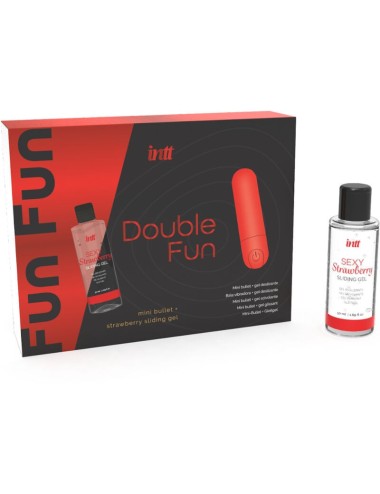 INTT - DOUBLE FUN KIT WITH VIBRATING BULLET AND STRAWBERRY MASSAGE GEL