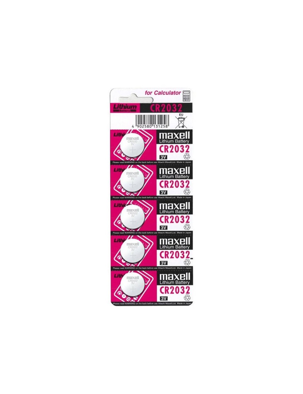 MAXELL BATTERY LITIO CR2032 3V 5UDS