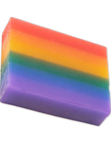 PRIDE - FRUITY SCENTED SHINY SOAP WITH WHITE CERAMIC SOAP DISH
