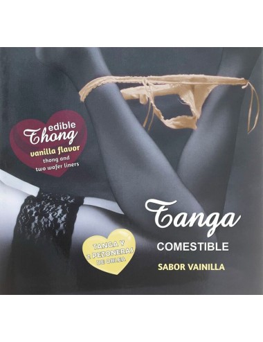 HOTFLOWERS - WAFER THONG AND 2 NIPPLE PADS GIRL VANILLA FLAVOR /es/pt/en/fr/it/