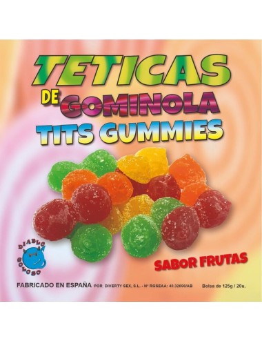 DIABLO GLOSOSO - BOX OF SUGAR TITS GUMMY FLAVOR FRUITS 6 COLORS AND FLAVORS MADE IS SPAIN /es/pt/en/fr/it/