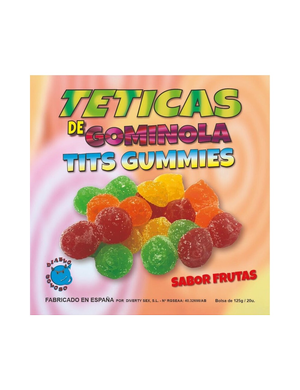 DIABLO GLOSOSO - BOX OF SUGAR TITS GUMMY FLAVOR FRUITS 6 COLORS AND FLAVORS MADE IS SPAIN /es/pt/en/fr/it/ DIABLO GLOSOSO - BOX OF SUGAR TITS GUMMY FLAVOR FRUITS 6 COLORS AND FLAVORS MADE IS SPAIN /es/pt/en/fr/it/
