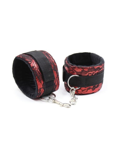 OHMAMA FETISH SHORT VELVET LACE WRIST RESTRAINTS NYLON