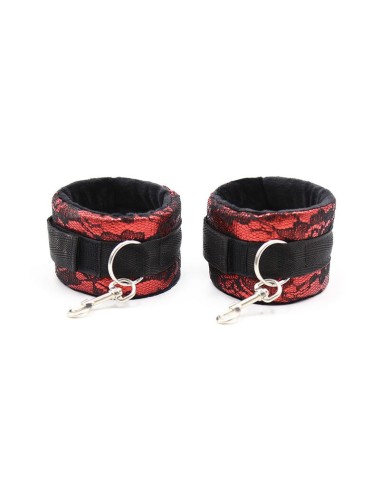 OHMAMA FETISH SHORT VELVET LACE WRIST RESTRAINTS NYLON