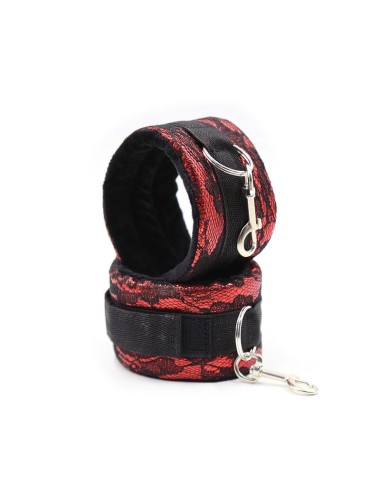 OHMAMA FETISH SHORT VELVET LACE WRIST RESTRAINTS NYLON